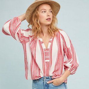 Velvet by Graham & Spencer Cotton Pullover Peasant Top